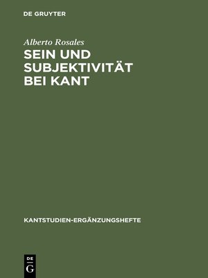 cover image of Sein und Subjektivität bei Kant